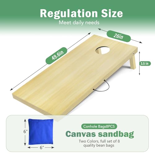 Cornhole Board Set，2 Regulation 4'x2' Cornhole Boards with 8 Cornhole Bags and Carrying Case, Corn Hole Games for Adults Outdoor Bean Bag Toss Game - style: 4' x 2' Classic