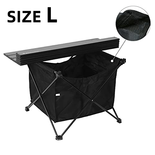 ROCK CLOUD Portable Camping Table Ultralight Aluminum Camp Table with Storage Bag Folding Beach Table for Camping Hiking Backpacking Outdoor Picnic, Size L - color: Black, With Storage Bag, size: Large