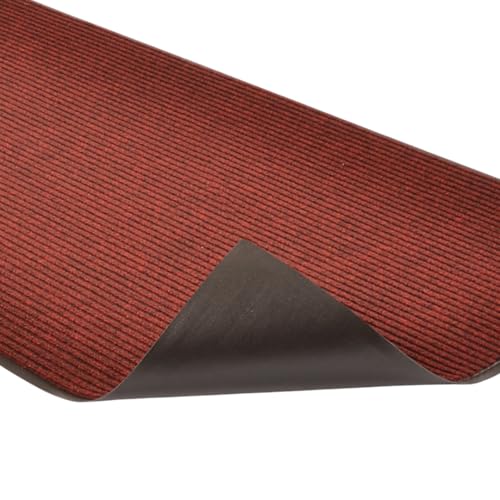 Notrax Heritage Rib™ Commercial Indoor Door Mat Office Rugs – 3' x 6' Red/Black Front Door Mat with Double Rib 22oz Yarn, Non-Slip Vinyl Backing – Durable Entryway Rug Made in The USA – 117S0036RB - color: Red / Black, size: 72"L x 36"W x 0.4"Th