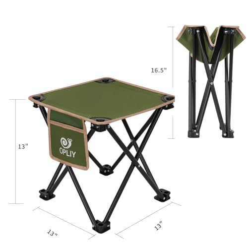 Opliy Camping Stool 2 Pack,Portable Folding Stool for Outdoor Gardening and Beach Hiking Fishing,Foot Stool with Carry Bag (Green) - color: Green