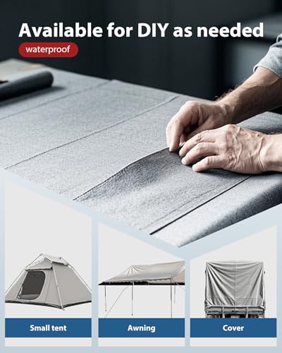 FoundGo Canvas Tarp 8x12ft Heavy Duty Waterproof Tarps with Grommets, UV Resistant, 22 Mil Tarpaulin,14 oz Durable Cloth Covers for Car, Roof, Boat, Camp, Canopy, Woodpile with Ropes-Grey - size: 8'*12'
