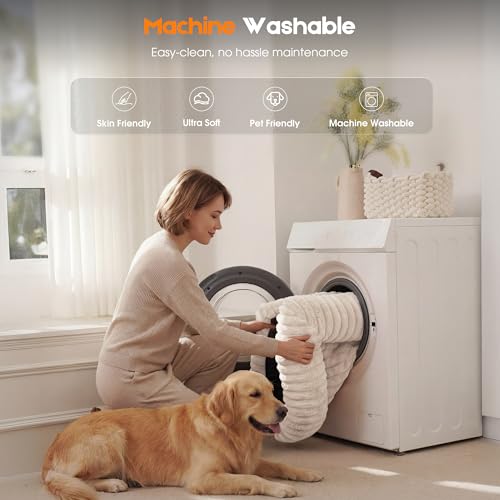 Elevated Dog Bed with Removable Fluffy Pillow Cushion, Raised Pet Cot Washable Bolster, Dog Couch Sofa, Anti Slip Feet, Breathable Mesh, Cream, 43"×32" - color: cream, size: L(43"×32"×8")
