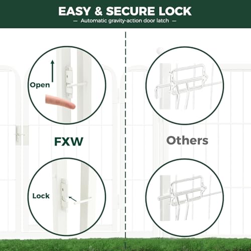 FXW Rollick Unleashed Dog Playpen for Indoor, Yard, RV Camping, 50 inch 16 Panels for Large Dogs, White│Patented - color: White, size: 50"H