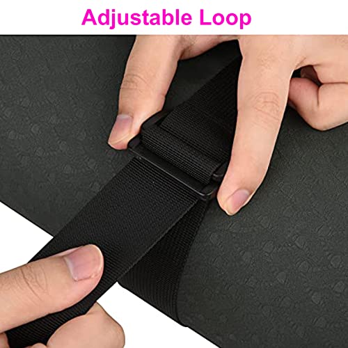 WISDING Yoga Mat Strap, Portable Yoga Mat Sling, Picnic Blanket Strap with Adjustable Shoulder Strap & Handle for Festivals Picnics Camping Motorcycle Bedroll Pilates