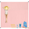 BYDOLL Nylon Beach Blanket Waterproof Sandproof 78''x110'' Suits 1-7 Adults Oversized Sand Free Extra Large Blanket Lightweight Soft Picnic Mat for Beach Essentials - color: Pink, size: 78''x 110''