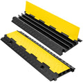 3 Channel 2 Pack Cable Protector Ramp Traffic Wire and Hose Ramp Cord Cover Heavy Duty Channels 44,000 lbs Load Capacity Cable Wire Ramps Speed Bump Driveway Cable Protective Cover - size: 3 Channel 2 Pack