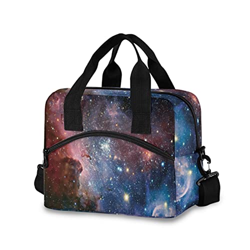 Galaxy Insulated Lunch Bag Reusable Lunch Tote Bag Cooler Bag for Women Men Adult Lunch Box with Adjustable Shoulder Strap Leakproof Lunch Bag for Work School Picnic Camping - color: Galaxy