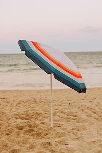 PICNIC TIME 5.5 Ft Portable Beach Umbrella, Lightweight UV Protection Sunshade with Tilt Pole & Carry Bag, Outdoor Canopy Umbrella for Beach, Sand, Pool, Patio, Camping, Travel, or Backyard Shade, (Phoenix Stripe) - color: Phoenix Stripe