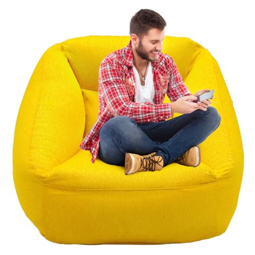 Inflatable Couch Sofa for Adult,Blow Up Chair,Camping Lounger Air Couch for Indoor&Outdoor with Removable Washable Cover (Yellow) - color: Yellow