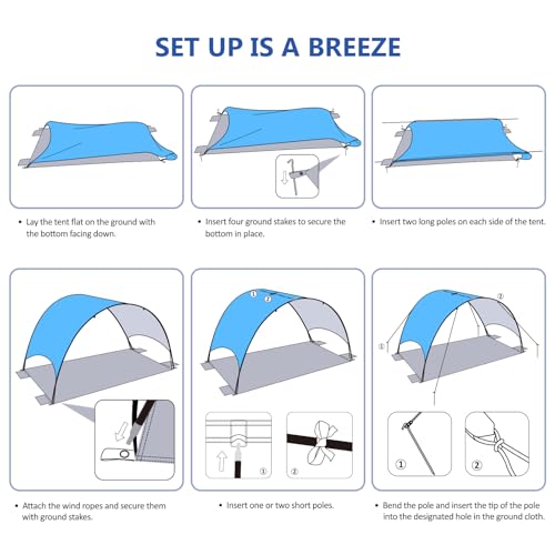 2026 Beach Tent with Floating Shade Sail – Portable & Ventilated Beach Umbrella Canopy with 360° Airflow, Dual Side Pockets & Extra Sun Coverage (3–4 People, 106 * 65 * 62"+75"*98" Sail) - style: 106 * 65 * 62"+75"*98" Sail