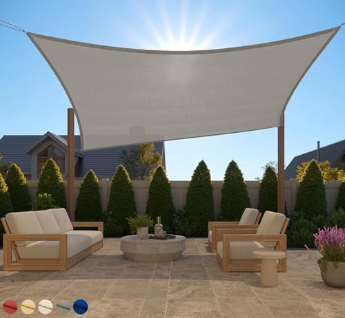 GORILLA GRIP Heavy Duty Sun Shade, UV Protection Fade Tear and Rust Resistant Rectangle Sunshade Canopy, Curved Edges Blocks Sunlight, Breathable Sail, Outdoor Patio, Lawn Garden, 8x10 FT Gray - color: Graphite, size: 8' X 10', style: Rectangle
