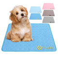 NIBESSER Personalized Dog Cooling Pad for Dog Cats Kennel Ice Silk Portable & Washable Summer Pet Self Custom Cooling Bed Blanket Crate Sleep Mat, Blue - color: Blue