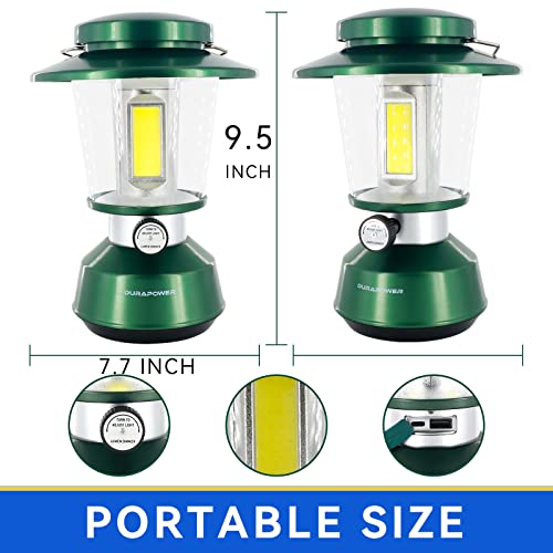 Durapower Rechargeable Camping Lantern,2800 Lumen Super Bright LED Camping Lantern, 5400 mAh Power Bank, IP44 Waterproof, 20 Hours, Portable Lantern for Hurricane, Power Outages