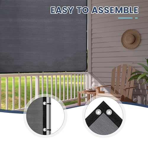 90% Sun Shade Cloth with Grommets 3X6 FT, Outdoor Pergola Shade Cover, Heavy-Duty Mesh Tarp Patio Sun Screen for Lawn Garden Backyard, Grey - color: Gray, size: 0 3 x 0 6 FT