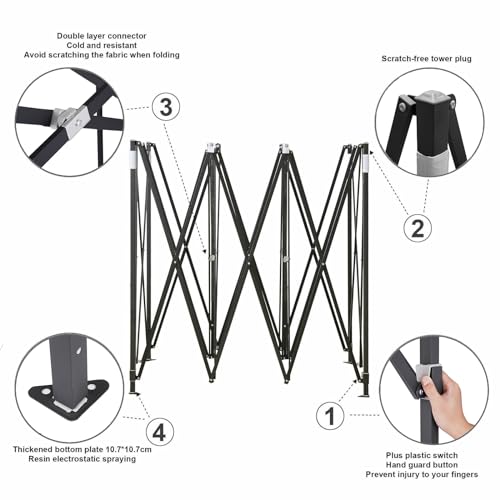 AMERICAN PHOENIX 10x15 Pop Up Tent Canopy Easy Portable Commercial Instant Canopies Outdoor Market Shelter (White, 10'x15' (Black Frame)) - color: White