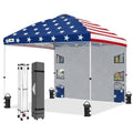 EAGLE PEAK Commercial Canopy 10x10 with Sidewall Storage, Easy OnePerson Setup Pop Up Canopy Tent with Roller Bag, Stakes, Ropes, and Weight Bags, American Flag - color: American Flag