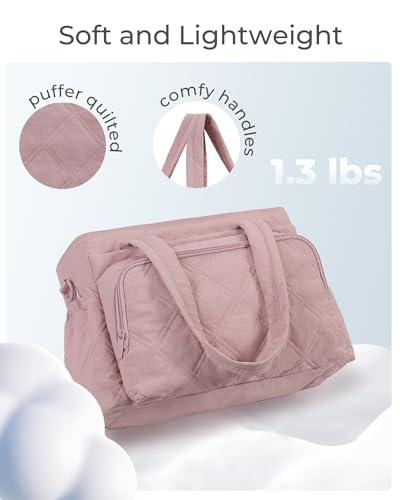 Large Lunch Tote Bag for Women with Multi-Pockets Puffy Light Durable Insulated Lunch Bag Women - color: Brown