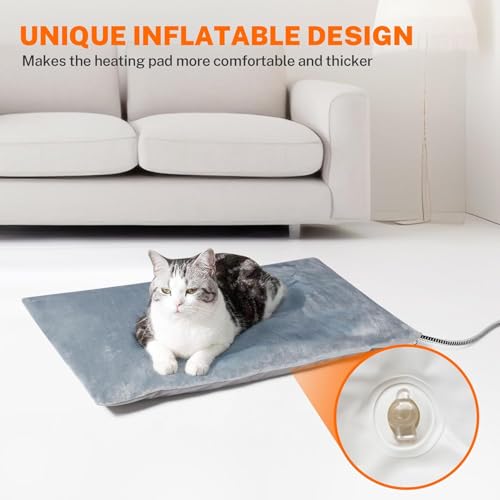 Toozey Outdoor Pet Heating Pad 35x24in,Extremely Waterproof Heated Bed for Dogs and Cats, Thermostatic Control, Chew-Resistant Cord, Soft Electric Blanket with Overheat Protection - size: L: 35" x 24"