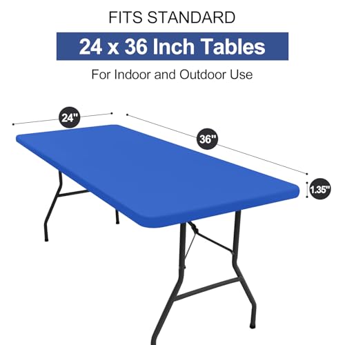 homing Rectangle Table Cloth Cover, Waterproof Polyester Elastic Fitted Tablecloth, Washable Table Protector for Picnic, Camping, Outdoor (Blue, 24" x 36") - color: Blue, size: 36" x 24" (Rectangular)