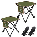 Opliy Camping Stool 2 Pack,Portable Folding Stool for Outdoor Gardening and Beach Hiking Fishing,Foot Stool with Carry Bag (Green) - color: Green