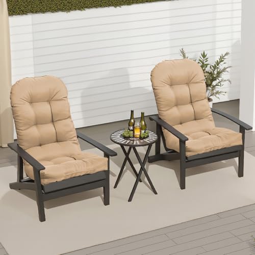 Adirondack Chair Cushion, Thick Indoor/Outdoor Rocking Chair Cushion with High Elasticity PP Cotton, Fade-Resistant, 44'x19'x4 - color: Khaki