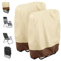 2 Pack Zero Gravity Folding Chair Cover 420D Outdoor Folding Recliner Chair Covers Waterproof Patio Lawn Furniture Protector 32" x 37" Beige - color: 2 Pack