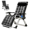 LILYPELLE Zero Gravity Chair, Premium Lawn Recliner Folding Portable Chaise Lounge with Detachable Cushion, Headrest and Cup Holder, Reclining Patio Lounger Chair - color: Vibrant Gray, style: Zero Gravity Chair
