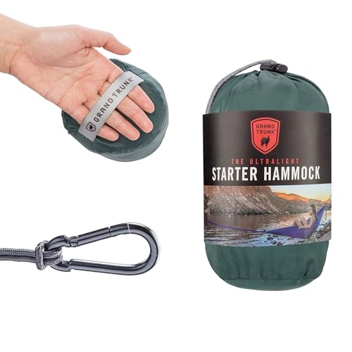 Grand Trunk Ultralight Camping Hammock - Lightweight and Portable Travel Hammock for Camping, Hiking, Backpacking, Beach, and Other Travel, Green - color: Green