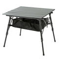 ARROWHEAD OUTDOOR 39" Aluminum Folding Camp Roll Up Table w/Adjustable Height, Undertable Mesh Storage, Carry Bag - color: Grey