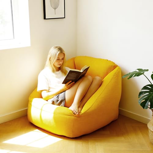 Inflatable Couch Sofa for Adult,Blow Up Chair,Camping Lounger Air Couch for Indoor&Outdoor with Removable Washable Cover (Yellow) - color: Yellow