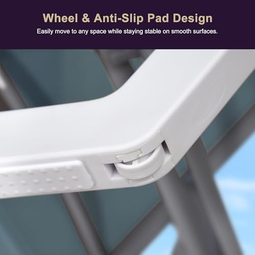 PURPLE LEAF Patio Chaise Lounge Chair Outside Aluminum Plastic Stackable Tanning Chairs for Pool Sunbathing Beach Deck Outdoor Lounger, Light Blue - color: Light Blue, style: 1 chair