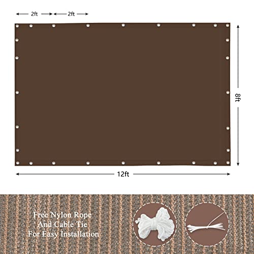 90% Outdoor Sun Shade Cloth, 8’ x 12’, Pergola, Deck, and Backyard Patio Sunshade with UV Protection, Heat Resistant HDPE Material, Reinforced Grommets (8x12 FT,Brown) - color: 2-brown, size: 8x12 FT