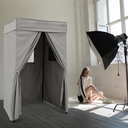EAGLE PEAK Flex Compact 4x4 Pop-up Canopy Changing Room, Portable Privacy Dressing Room for Indoor Fashion Photoshoots, Camping, or Pool, Gray - color: Gray, size: 4x4 ft