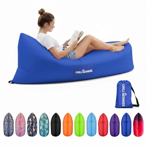 Portable Inflatable Lounger for Beach & Camping – Self-Inflating Air Couch, Beach Sofa, and Outdoor Lounge Chair for Relaxation and Comfort - color: Royal Blue