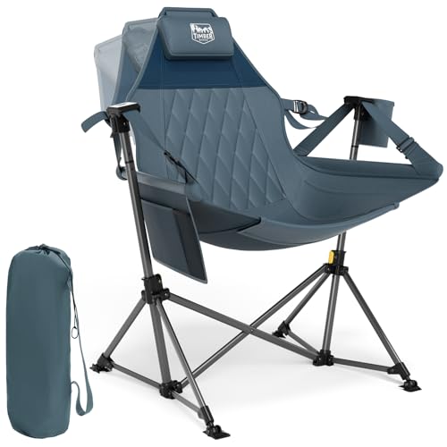 TIMBER RIDGE Hammock Camping Chair, Oversized Swinging Hammock Chair with Adjustable Back and Seat for Outdoor Lawn, Sports, Supports 400lbs, Blue - color: Blue