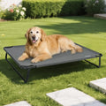 ABCPET Elevated Dog Bed, Outdoor Dog Bed Large Raised Cooling Pet Beds Cots Waterproof Stable and Easy Assembly, Teslin Fabric with 1.2mm Thick Iron Frame, Breathable, Ultra-Sturdy，Grey, 42”*28“*8” - size: 42.0"L x 28.0"W x 8"T