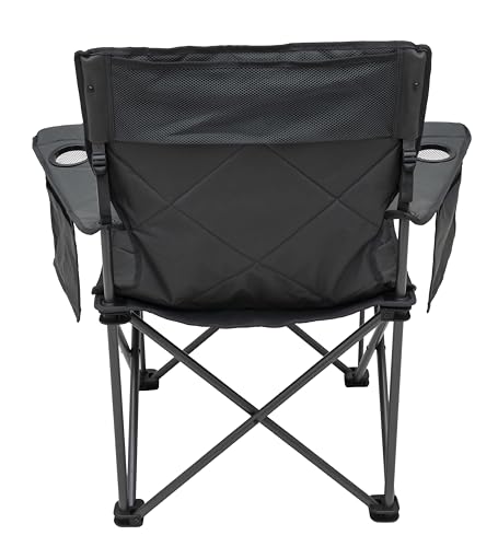 ALPS Mountaineering King Kong Camping Chairs for Adults with Mesh Cup Holders and Pockets, Built Durable and Reliable with Compact Foldable Steel Frame - color: Charcoal
