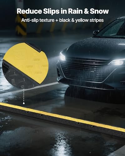 VEVOR Cable Protector Ramp, 2 Channel Heavy Duty 39.37'' Rubber Cord Hose Wire Cover, 2.2''W x 2''H Large Channel Size, Traffic Speed Bump with Flip-Open Top Cover, for Indoor Outdoor Use
