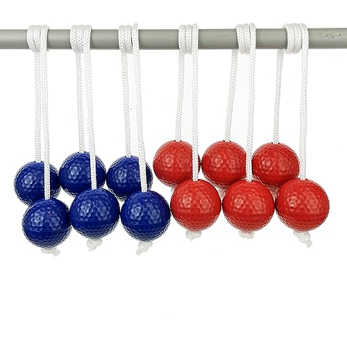 12 Pack Ladder Balls Ladder Toss Balls Replacement with Storage Bag for Toss Match - color: Red Blue Black White