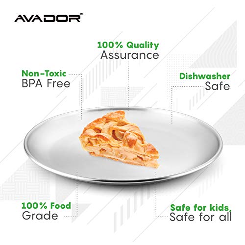 Avador® 18/8 Stainless Steel Products for Dining | Camping | Outdoor BPA Free Dishwasher Safe (Set of 4 Round Plates) - color: Set of 4 Round Plates