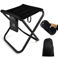 Upgraded Portable Folding Stool, 13 Inch Camping Stool for Adults Fishing Hiking Gardening and Beach with Carry Bag, Hold Up to 450lbs[Black] - color: Black