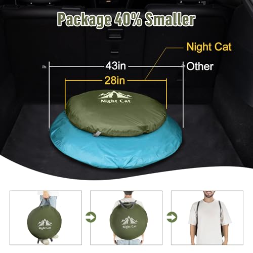 Night Cat Pop-up Camping Tent: 2 Person Tent Waterproof Instant Easy Setup Family Tent - color: Army Green, size: 2 Persons (9.5x6.6x4 ft)