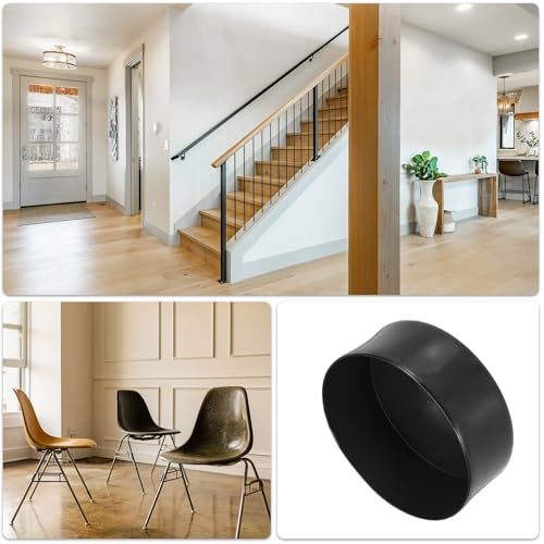 uxcell 130mm (5 1/8") ID Rubber End Caps, Round Vinyl Plug Insert Plastic End Caps for Tubing, Fence, Pipe Post, Furniture, Railing, Black, 80mm Height - color: Black, size: 130mm(5 1/8") x 80mm H