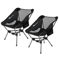 MOON LENCE 2 Pack Portable Camping Chairs Backpacking Chair - The 4th Generation Ultralight Folding Chair - Compact, Lightweight Foldable Chairs for Hiking Mountaineering, Beach - color: Black-2pack