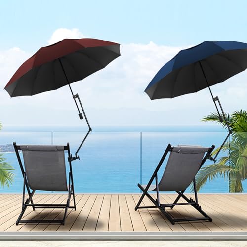 UPF 50+ Beach Umbrella with Adjustable Universal Clamp - style: Double Layer/Manual/L