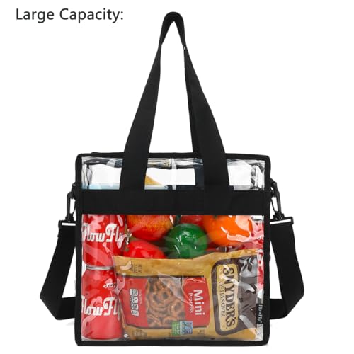 FlowFly Insulated Lunch Cooler Bag - Tote Bag Organizer for Women/Men, Clear#Black - color: Clear#Black