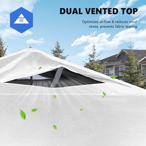 OLIXIS 10x10ft Pop Up Canopy Tent, Heavy Duty 1-Person One Push Setup, Portable Outdoor Shelter for Beach, Events, Camping Includes Rolling Carry Bag, White - color: White, size: 10 X 10 Ft