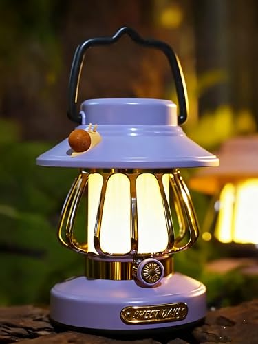 Kids Lantern with 3 Color Dimmable & USB-C Charging, Kids Nightlights for Bedroom, Indoor Outdoor Adventures & Emergency Use Toddler Flashlight Sky Lanterns Camping Essentials for Girl (Purple) - color: Purple