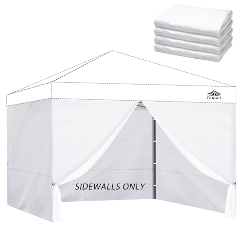 Instant Canopy Sidewalls for 10x10 Pop Up Canopy Tent, 300D Waterproof Material for Outdoor Events, Vendor Booths, and Privacy (Sidewalls Only) (White, 10x10ft-4pcs) - color: White, size: 10x10ft-4pcs