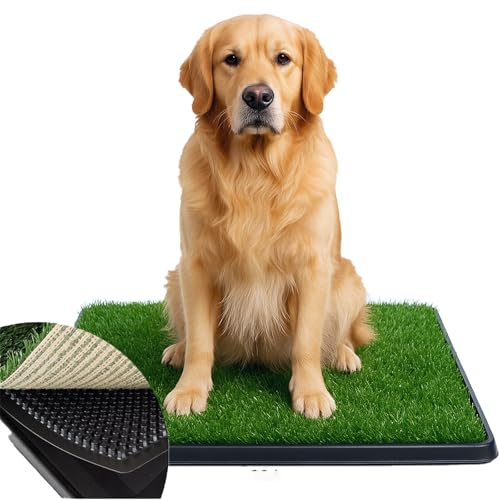 Grass Pad for Dogs Potty - 3 Layered System Dog Litter Box with Washable Pee Pads, Odor Free Dog Turf Potty for Balcony Apartment Indoor Outdoor Use(30x20 in), Pro